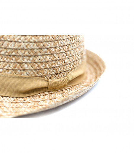  straw trilby beige ribbon